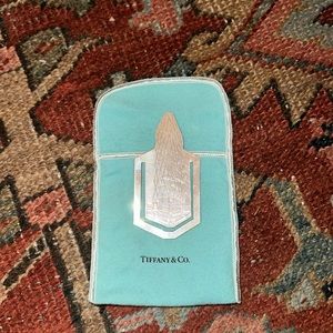 Silver Tiffany bookmark in shape of Hearst Tower NYC